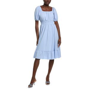 Ipponelli Womens  Puff Sleeve Mini Dress, Blue